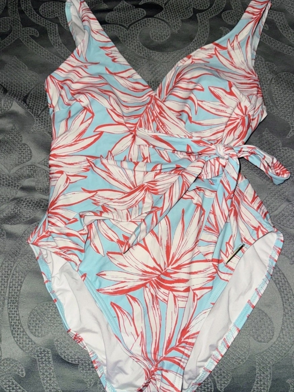 Vince Camuto One-Piece Swimsuit - Light Blue & Coral Floral